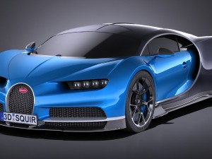 hq lowpoly bugatti chiron 2017 3D Model