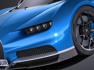 Bugatti Chiron 2017 Lowpoly 3D Модель