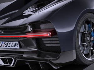 Bugatti Chiron 2017 Lowpoly 3D Модель
