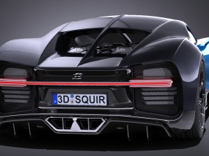 Bugatti Chiron 2017 Lowpoly 3D Модель