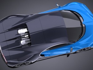 Bugatti Chiron 2017 Lowpoly 3D Модель