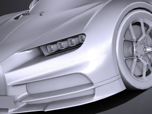 Bugatti Chiron 2017 Lowpoly 3D Модель