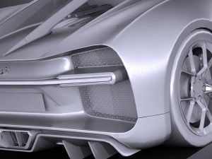Bugatti Chiron 2017 Lowpoly 3D Модель