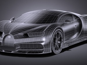 Bugatti Chiron 2017 Lowpoly 3D Модель