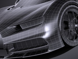 Bugatti Chiron 2017 Lowpoly 3D Модель