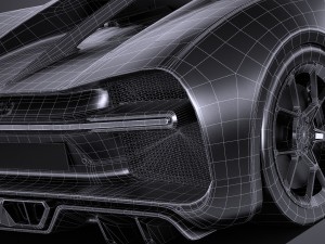 Bugatti Chiron 2017 Lowpoly 3D Модель