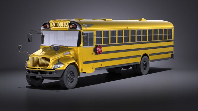IC CE Series Schoolbus 2017 vray Modèle 3D .c4d .max .obj .3ds .fbx .stl .blend