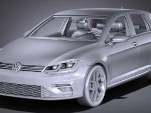Volkswagen Golf R 2017 3D Model