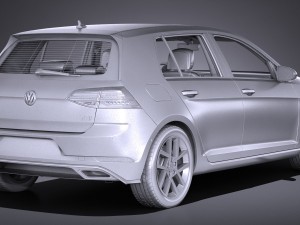 Volkswagen Golf R 2017 3D Model