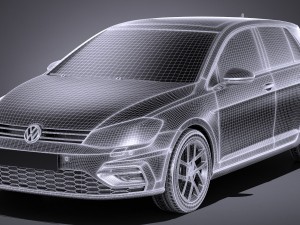 Volkswagen Golf R 2017 3D Model