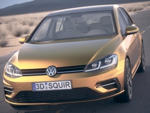 Volkswagen Golf R 2017 Desert Studio 3D Model