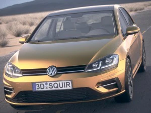 Volkswagen Golf R 2017 Desert Studio 3D Model