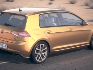 Volkswagen Golf R 2017 Desert Studio 3D Model