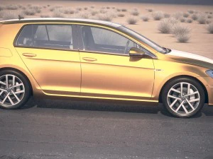 Volkswagen Golf R 2017 Desert Studio 3D Model