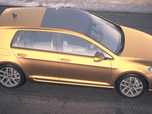 Volkswagen Golf R 2017 Desert Studio 3D Model
