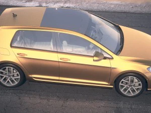 Volkswagen Golf R 2017 Desert Studio 3D Model