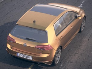 Volkswagen Golf R 2017 Desert Studio 3D Model
