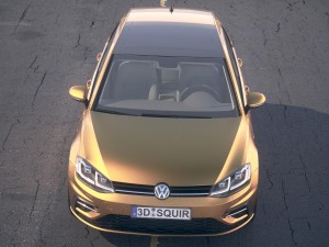 Volkswagen Golf R 2017 Desert Studio 3D Model