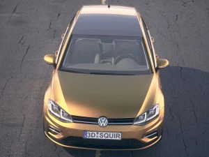 Volkswagen Golf R 2017 Desert Studio 3D Model