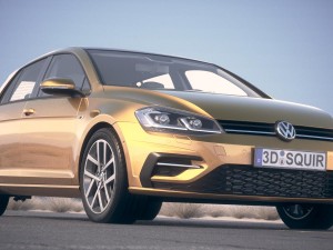 Volkswagen Golf R 2017 Desert Studio 3D Model