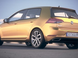 Volkswagen Golf R 2017 Desert Studio 3D Model