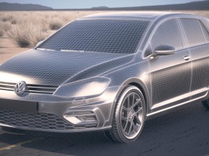 Volkswagen Golf R 2017 Desert Studio 3D Model