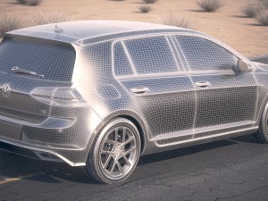 Volkswagen Golf R 2017 Desert Studio 3D Model
