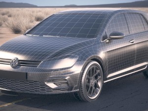 Volkswagen Golf R 2017 Desert Studio 3D Model