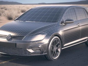 Volkswagen Golf R 2017 Desert Studio 3D Model