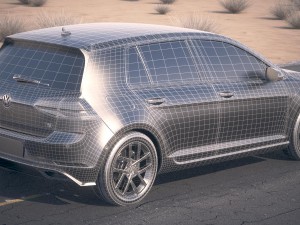 Volkswagen Golf R 2017 Desert Studio 3D Model