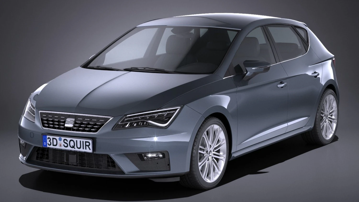 Seat Leon 2017 3D Model .c4d .max .obj .3ds .fbx .stl .blend