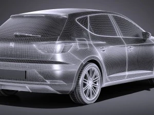 Seat Leon 2017 3D Model