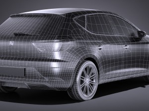 Seat Leon 2017 3D 模型