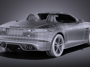 Jaguar F-type 2015 Cabrio vray 3D Model