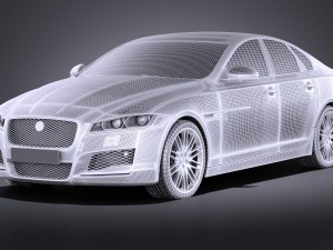 Jaguar XF 2017 Bixenon vray Modelo 3D