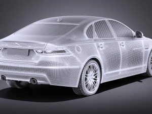 Jaguar XF 2017 Bixenon vray 3D Model