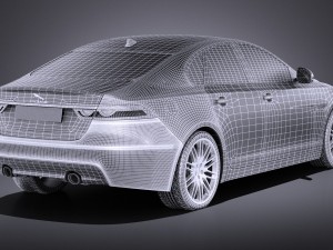 Jaguar XF 2017 Bixenon vray Modelo 3D