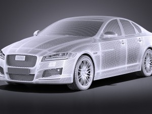 Jaguar XF 2017 vray 3D Model