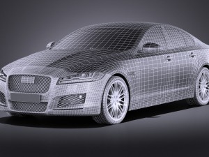 Jaguar XF 2017 vray 3D Model