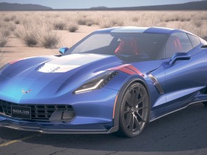 Chevrolet Corvette Grand Sport 2017 Desert Studio 3D Model