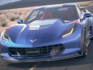 Chevrolet Corvette Grand Sport 2017 Desert Studio 3D Model