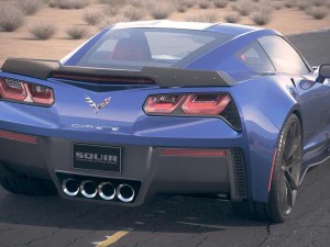 Chevrolet Corvette Grand Sport 2017 Desert Studio 3D Model