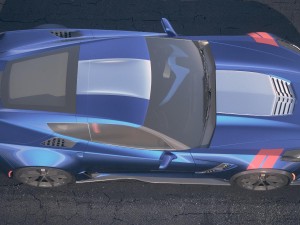 Chevrolet Corvette Grand Sport 2017 Desert Studio 3D 모델