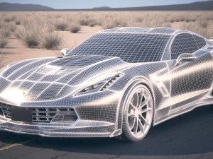 Chevrolet Corvette Grand Sport 2017 Desert Studio 3D Model