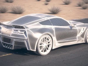 Chevrolet Corvette Grand Sport 2017 Desert Studio 3D Model