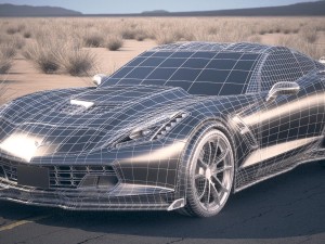 Chevrolet Corvette Grand Sport 2017 Desert Studio 3D 모델