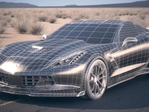 Chevrolet Corvette Grand Sport 2017 Desert Studio 3D Model