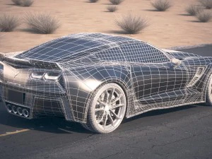 Chevrolet Corvette Grand Sport 2017 Desert Studio 3D Model