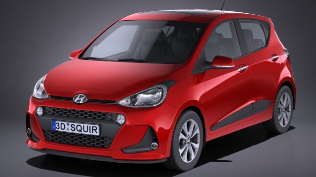 Hyundai i10 2017 3D Model .c4d .max .obj .3ds .fbx .stl .blend 