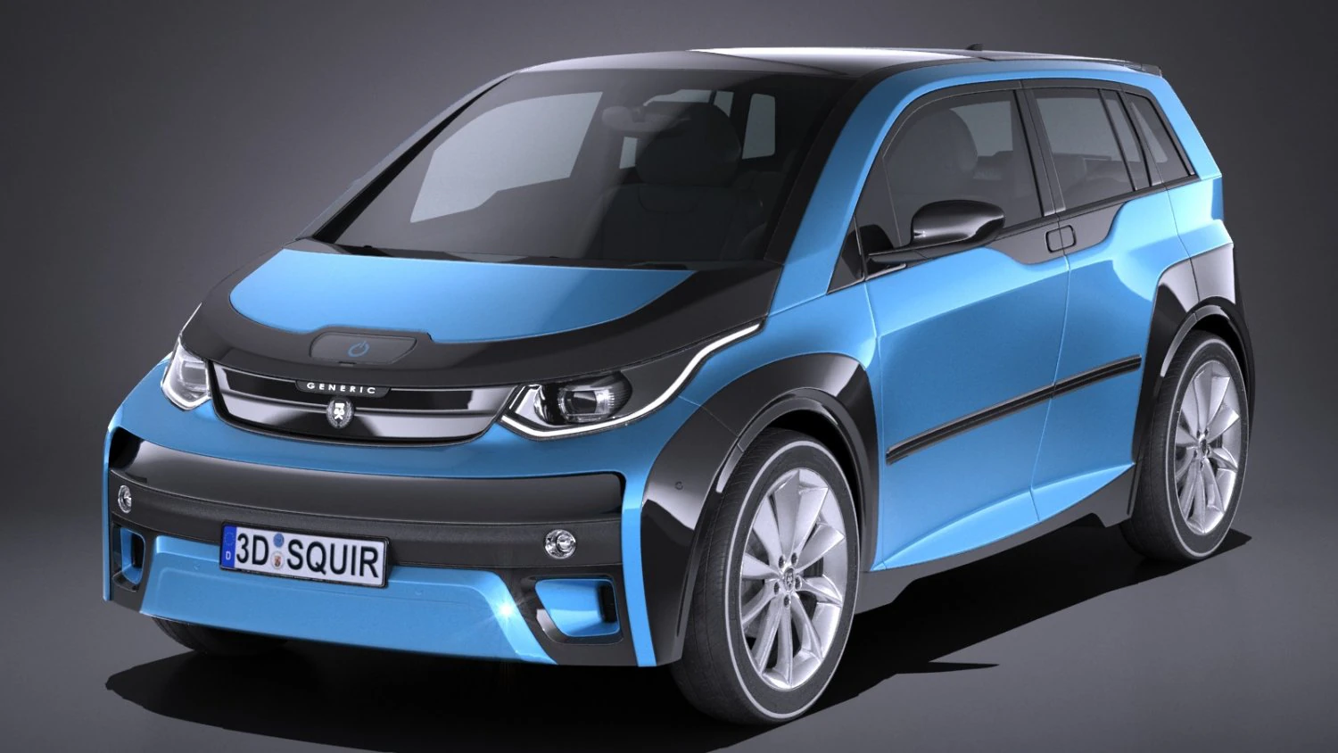 Generic Electric Car 2017 3D Model .c4d .max .obj .3ds .fbx .stl .blend 
